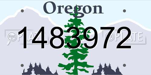 1483972 Oregon License Plate