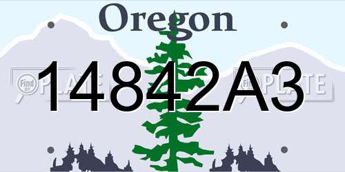 14842A3 Oregon License Plate