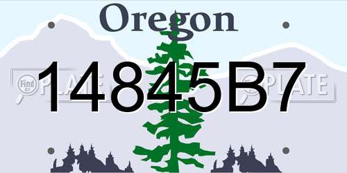 14845B7 Oregon License Plate