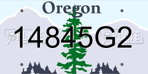 14845G2 Oregon License Plate