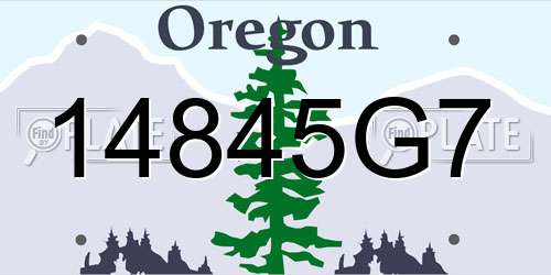 14845G7 Oregon License Plate