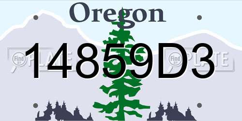 14859D3 Oregon License Plate