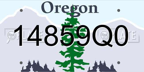 14859Q0 Oregon License Plate