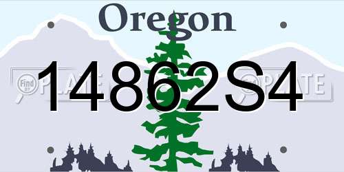 14862S4 Oregon License Plate