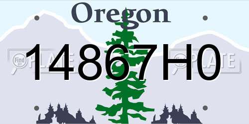 14867H0 Oregon License Plate