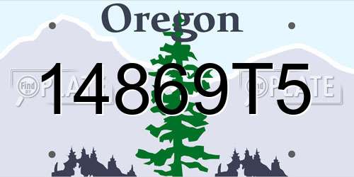 14869T5 Oregon License Plate
