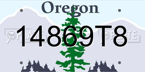 14869T8 Oregon License Plate