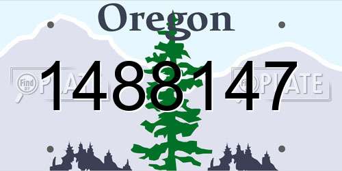 1488147 Oregon License Plate