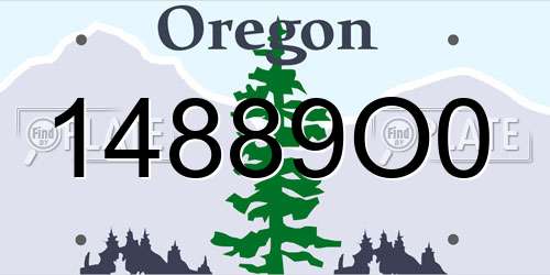 14889O0 Oregon License Plate
