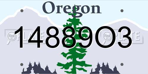 14889O3 Oregon License Plate