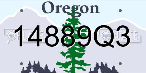 14889Q3 Oregon License Plate