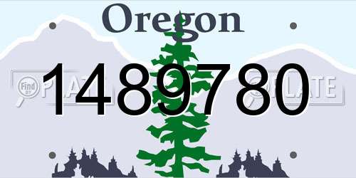 1489780 Oregon License Plate