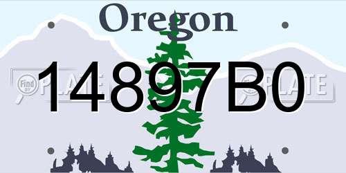 14897B0 Oregon License Plate