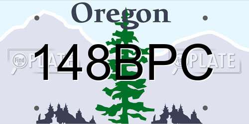 148BPC Oregon License Plate