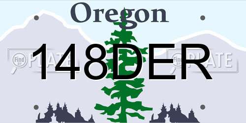 148DER Oregon License Plate