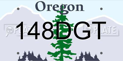 148DGT Oregon License Plate