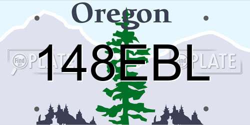 148EBL Oregon License Plate