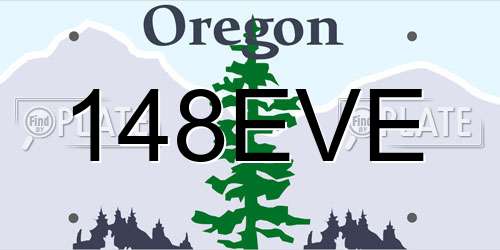 148EVE Oregon License Plate