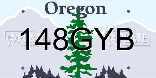 148GYB Oregon License Plate