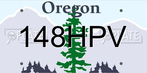 148HPV Oregon License Plate