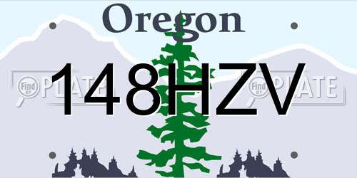 148HZV Oregon License Plate