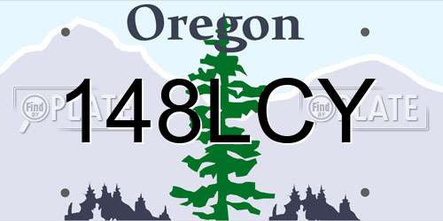 148LCY Oregon License Plate