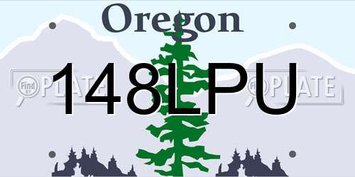 148LPU Oregon License Plate
