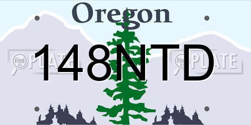 148NTD Oregon License Plate