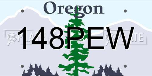 148PEW Oregon License Plate