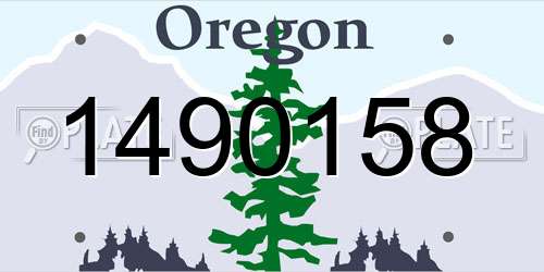 1490158 Oregon License Plate