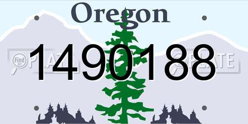 1490188 Oregon License Plate