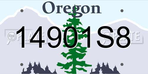 14901S8 Oregon License Plate