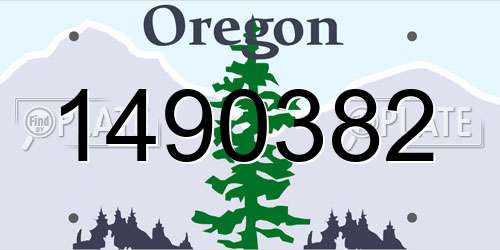 1490382 Oregon License Plate