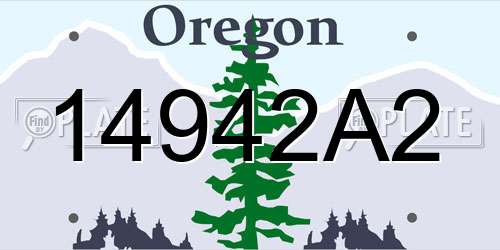 14942A2 Oregon License Plate