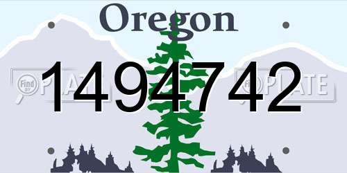 1494742 Oregon License Plate