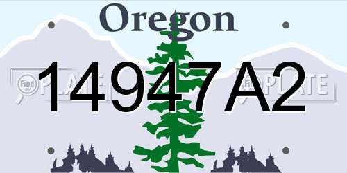 14947A2 Oregon License Plate