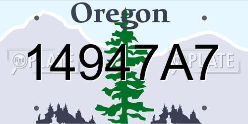 14947A7 Oregon License Plate