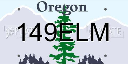 149ELM Oregon License Plate