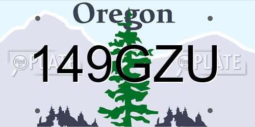 149GZU Oregon License Plate
