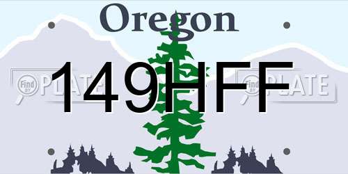 149HFF Oregon License Plate