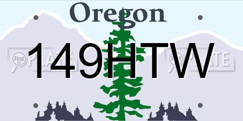 149HTW Oregon License Plate