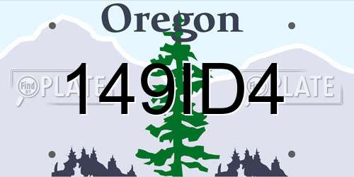149ID4 Oregon License Plate
