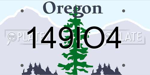 149IO4 Oregon License Plate