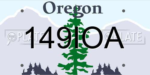 149IOA Oregon License Plate