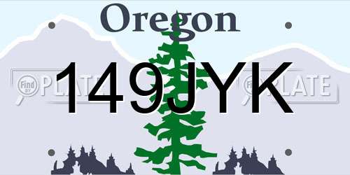 149JYK Oregon License Plate