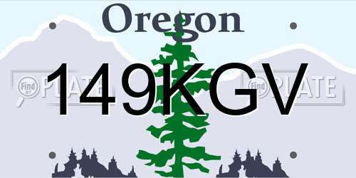 149KGV Oregon License Plate