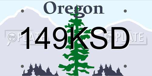 149KSD Oregon License Plate