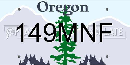 149MNF Oregon License Plate