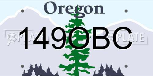 149OBC Oregon License Plate
