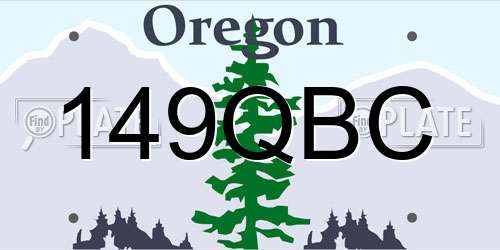 149QBC Oregon License Plate